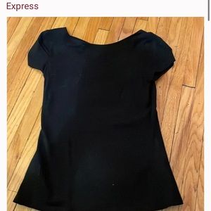 Express Short Sleeve Criss Cross Open Back Top